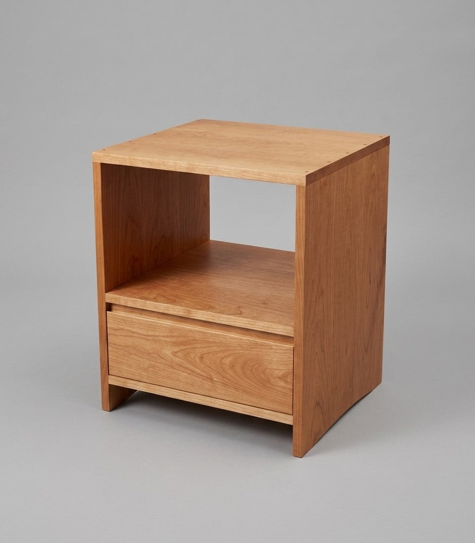 Solid Wood Nightstand with Drawer, Handcrafted, Made to Order