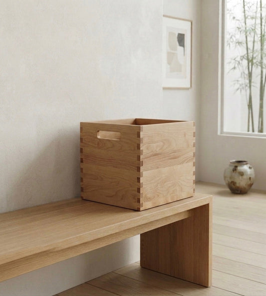 Solid Wood Utility Storage Box, Handcrafted, Made to Order